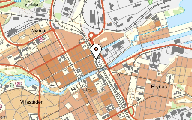 Karta som visar Järnvägskrogen på Centralstationen, 803 11 Gävle