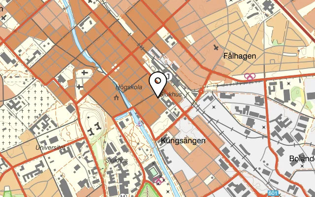 Karta som visar Resturang Korfu på Dragarbrunnsgatan 65, 753 20 Uppsala