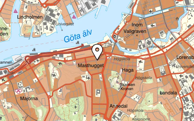 Karta som visar Ölstugan 1892 Tullen på Andra Långgatan 13, 413 03 Göteborg, Sweden