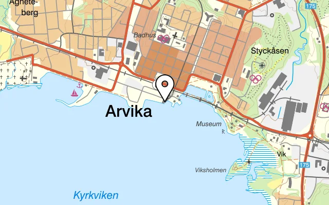 Karta som visar Barbord på Spårgatan 1, 671 30 Arvika
