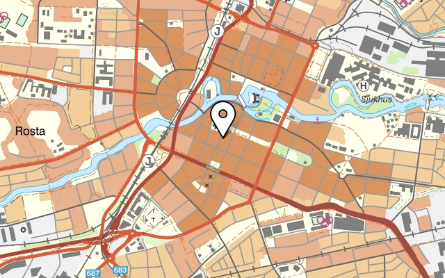 Karta som visar Kina Muren på Drottninggatan 15, 702 10 Örebro