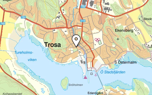 Karta som visar Trosa matstudio på Västra Långgatan 9, 619 35 Trosa