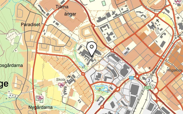 Karta som visar Kök Nyström på Röda vägen 1, 781 87 Borlänge