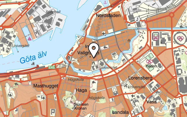 Karta som visar Xin Cháo på Kaserntorget 6, 411 18 Göteborg