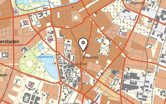 Karta som visar The Vegan Bar på Södra Skolgatan 45, 214 22 Malmö