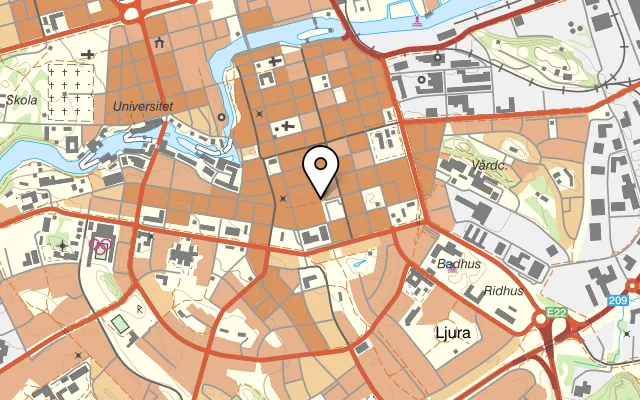 Karta som visar Café Vetekornet på Sankt Persgatan 113, 602 33 Norrköping