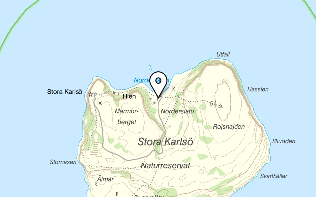 Karta som visar Stora Karlsö Restaurang på EKSTA STORA KARLSÖ 860, 623 54 Klintehamn