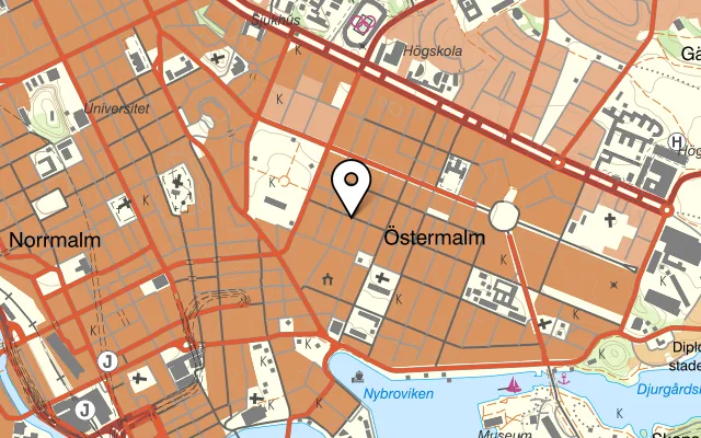 Karta som visar Hotellet på Nybrogatan 53, 114 40 Stockholm