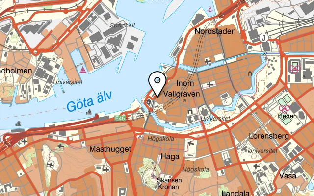 Karta som visar Pizzeria Barolo på Stora Badhusgatan 30, 411 21 Göteborg