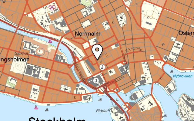 Karta som visar Le Relais de la Gare på Vasagatan 38, 111 20 Stockholm