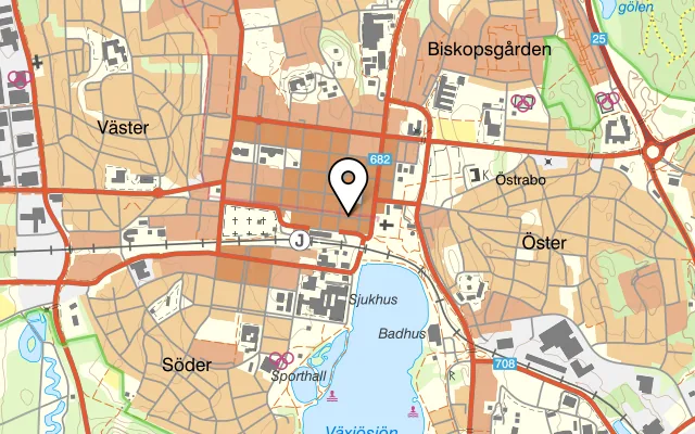 Karta som visar The Bishops Arms på Kungsgatan 6, 352 33 Växjö, Sweden