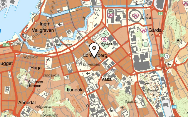 Karta som visar Moon på Kristinelundsgatan 9, 411 37 Göteborg