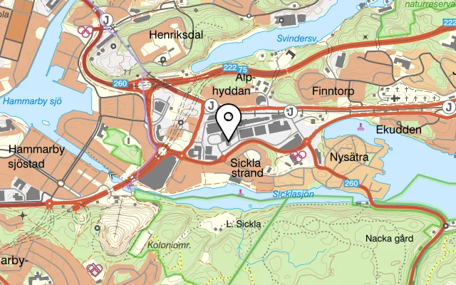 Karta som visar Thai Korat på Smedjegatan 1a, 131 54 Nacka
