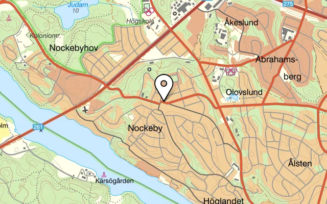 Karta som visar Nockeby Pizzeria på Nockeby torg 6, 143 41 Bromma