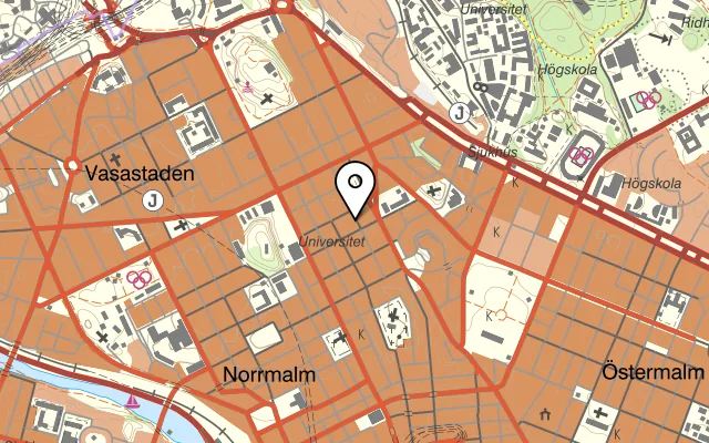 Karta som visar Sue Ellen på Tulegatan 17, 113 53 Stockholm