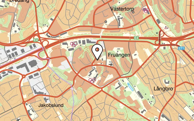 Karta som visar Parma på Fruängsgången 12, 129 52 Hägersten
