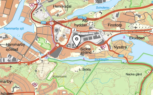 Karta som visar Bricks Burgers & Steaks på Experimentgatan 5D, 131 54 Nacka