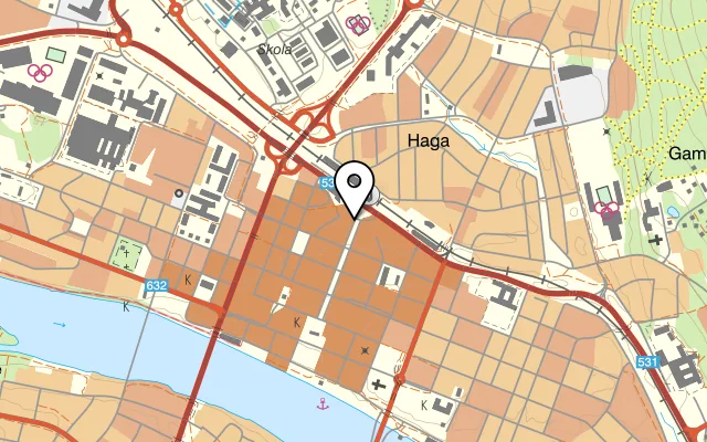 Karta som visar Köksbaren på Rådhusesplanaden 17B, 903 28 Umeå