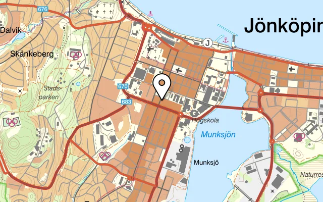 Karta som visar Evergreen på Klostergatan 19, 553 17 Jönköping
