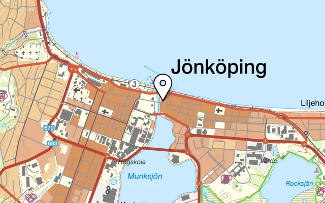 Karta som visar Bishop's Arms på Hotellplan 3, 553 20 Jönköping, Sweden