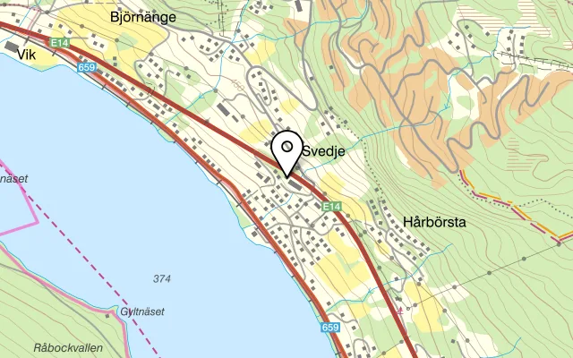 Karta som visar Björnänge på 837 97 Åre