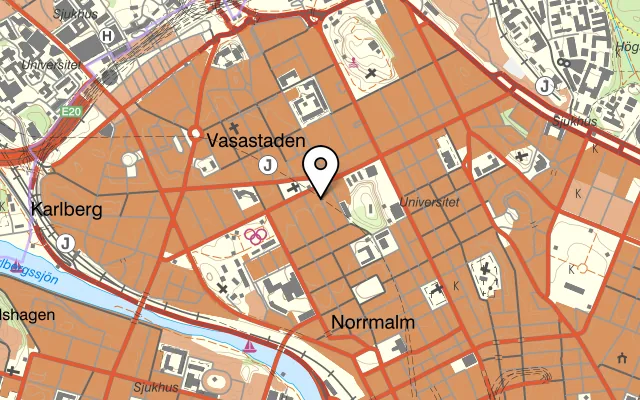 Karta som visar Mowglis Kök på Vegagatan 15, 113 28 Stockholm