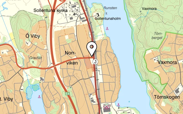 Karta som visar Asian Garden Norrviken på Sjöängsvägen 19, 192 72 Sollentuna