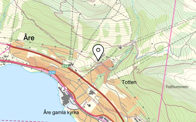 Karta som visar Årehyddan på Stjärnbacken 3, 837 52 Åre