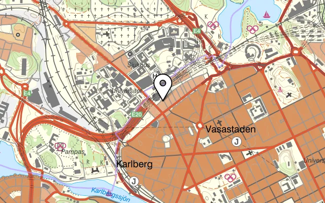 Karta som visar Omni på Hagaesplanaden 50, 113 65 Stockholm
