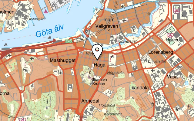 Karta som visar Hemma Hos… på Haga Nygata 12, 431 01 Göteborg, Sweden