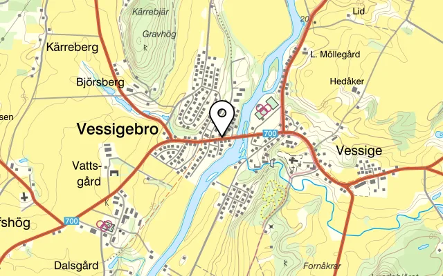 Karta som visar Restaurang Ekholmen AB på Brogatan 14, 311 64 Vessigebro