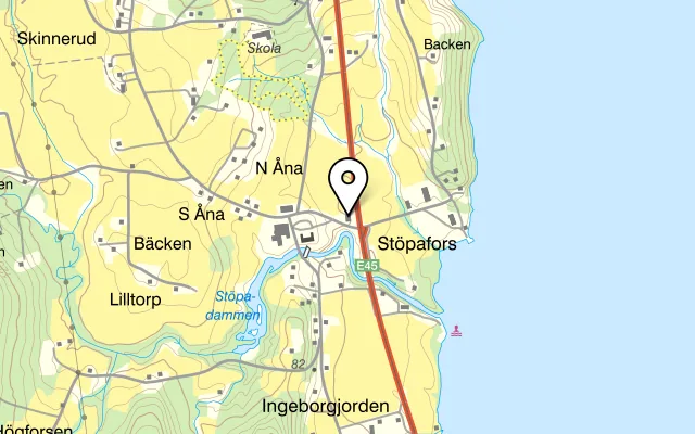 Karta som visar Diner 45 på Stöpafors 250, 686 93 Sunne