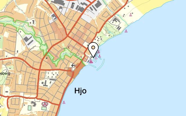 Karta som visar Bryggan/Norra Piren på HAMNEN 1, 544 33 Hjo