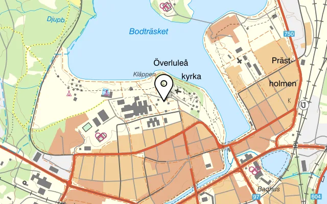 Karta som visar Norrigården på KYRKKLÄPPEN 3, 961 64 Boden