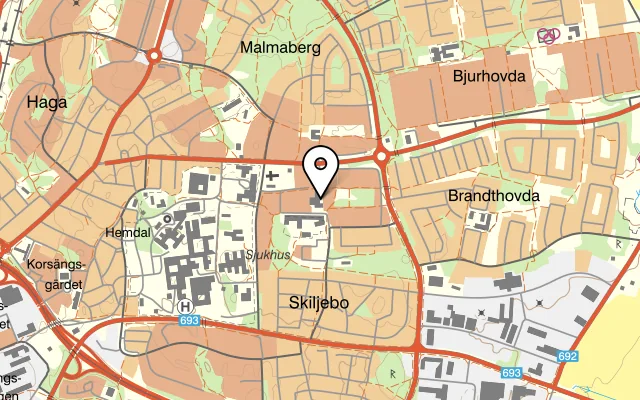 Karta som visar Pizzeria Valentino på Skiljeboplatsen 2, 723 41 Västerås