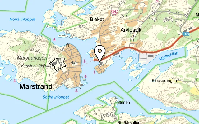 Karta som visar Ottos Vardagsrum & Kök på Varvskajen 2, 442 66 Marstrand