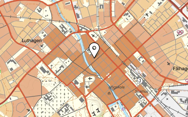 Karta som visar Paulette Brasserie på Sjukhusvägen 12, 753 09 Uppsala