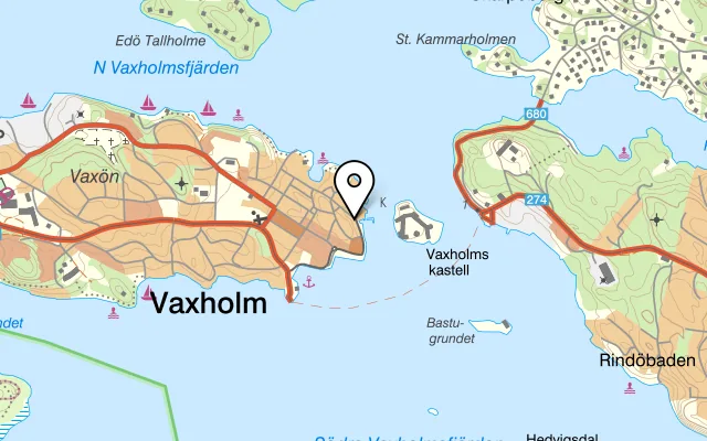Karta som visar Magasinet på Fiskaregatan 1, 185 32 Vaxholm