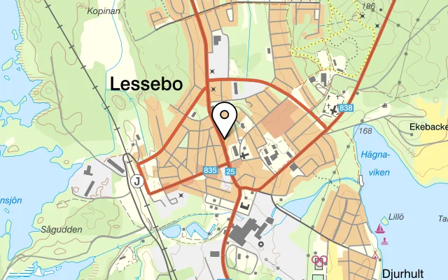 Karta som visar Pizzeria Viking Lessebo på Storgatan 61, 360 50 Lessebo