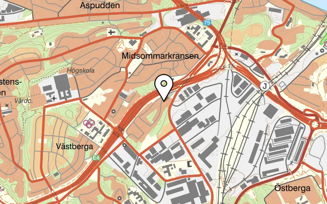 Karta som visar Asian Garden på Karusellplan 14, 126 31 Hägersten