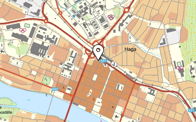 Karta som visar Great Eastern på Magasinsgatan 17, 903 27 Umeå