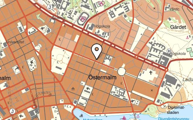 Karta som visar Karla Café på Karlavägen 71, 114 43 Stockholm