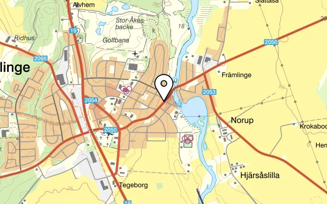 Karta som visar Brokrogen på Brogatan 6B, 289 33 Knislinge, Sweden