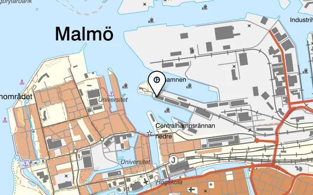 Karta som visar Saltimporten på Grimsbygatan 24, 211 20 Malmö