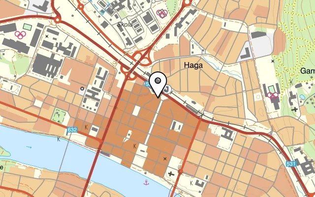 Karta som visar Gandhi på Järnvägstorget 18, 903 28 Umeå