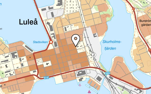 Karta som visar Österns Pärla på Storgatan 61, 972 31 Luleå
