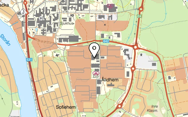 Karta som visar Pizzeria Un po d'Italia på Ålidhems Centrum, Ekonomstråket, 907 30 Umeå