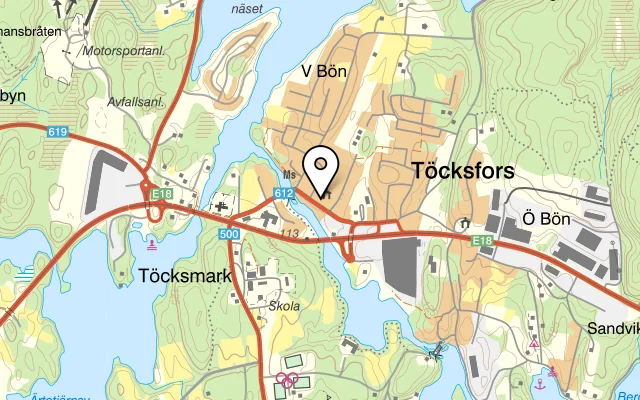 Karta som visar Arams Pizzeria på Sveavägen 15, 672 41 Töcksfors