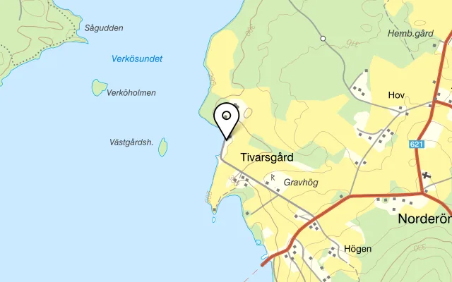 Karta som visar Tivars Gårdsmejeri på Norderön, 832 93 Frösön