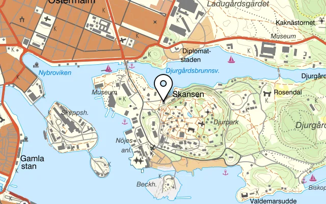 Karta som visar Ulla Winbladh på Rosendalsvägen 8, 115 21 Stockholm